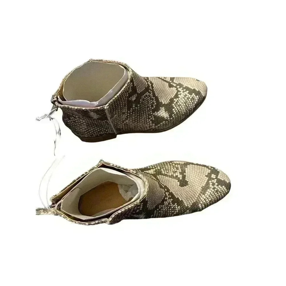 Women's Bootie Emma Snake Print Ankle Gray - Universal Thread Boots size 5.5